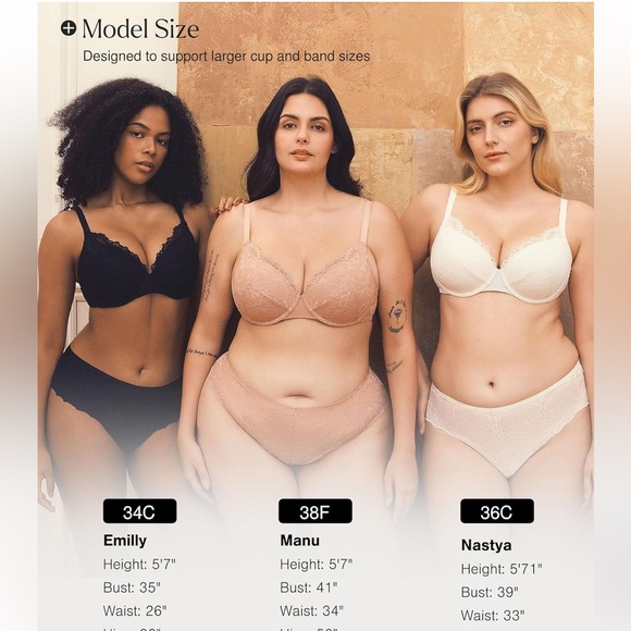 Popilush Lace Minimizer Underwire Bra Full Coverage Push Up Black 34C NEW - Picture 5 of 6